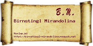Birnstingl Mirandolina névjegykártya